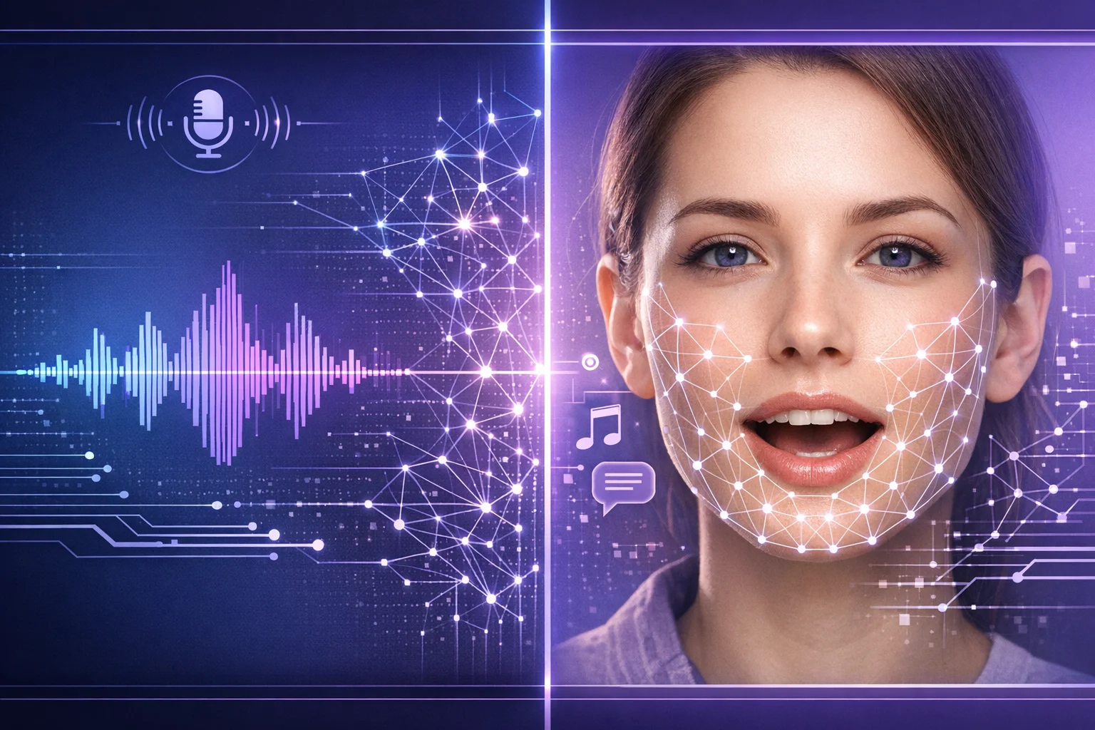 AI lip-sync technology visualization