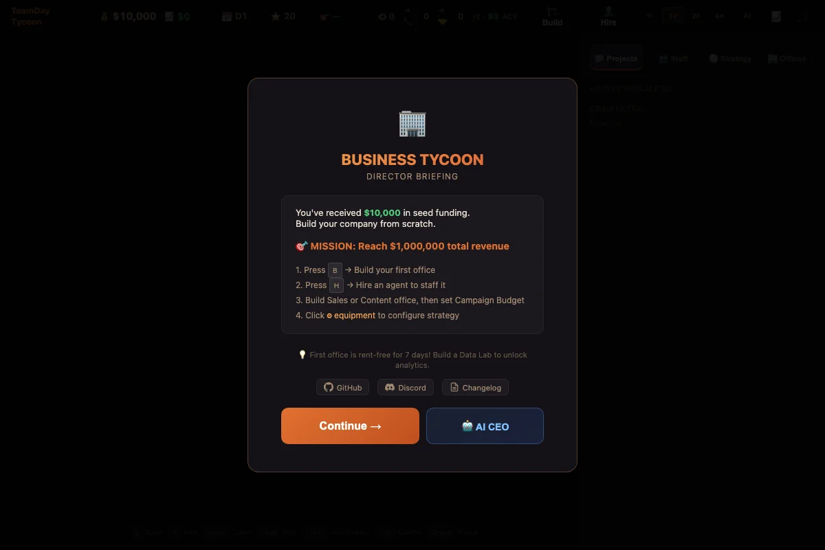 Business Tycoon — AI office simulator