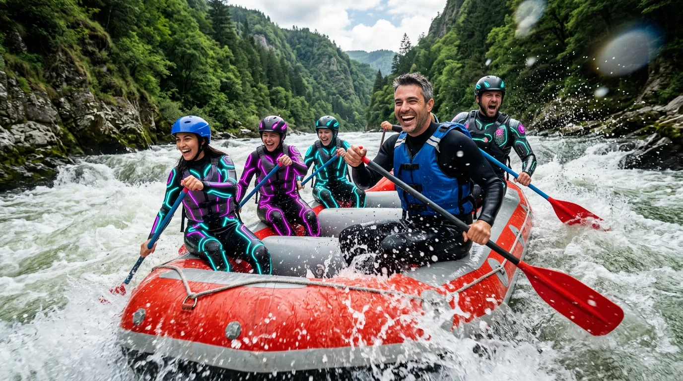 Jozo and AI agents whitewater rafting